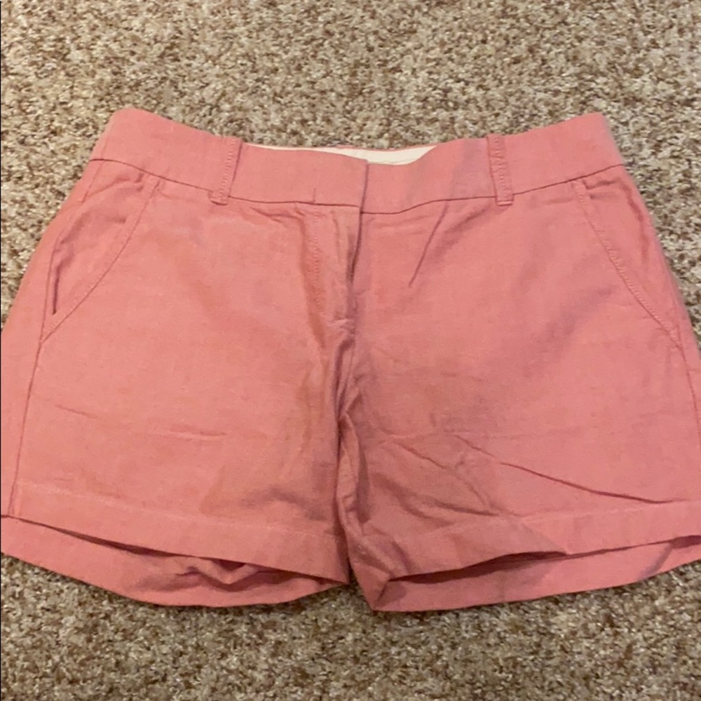 J. Crew red chambray chino short
